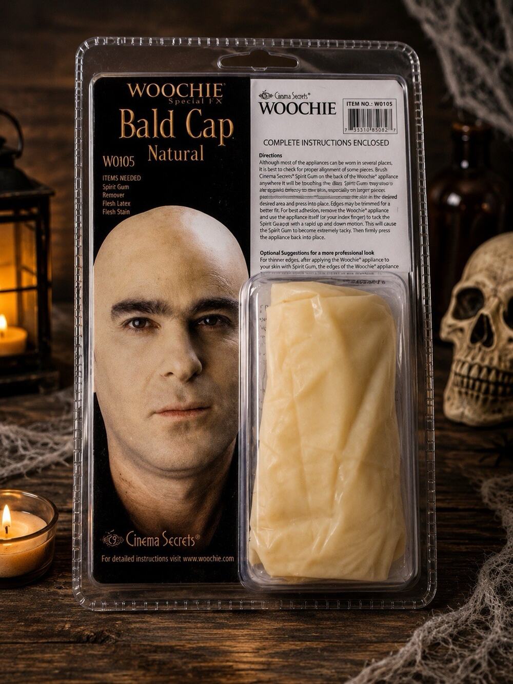 Woochie Bald Cap Natural Latex Prosthetic Makeup FX Costume Accessory NIP